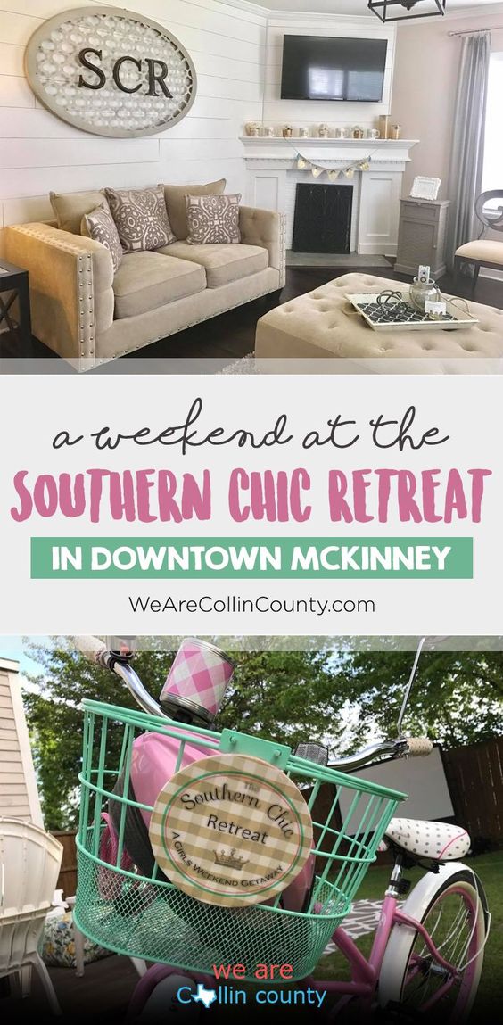 Craftcation in Dallas called The Southern Chic Retreat is located in adorable downtown McKinney. Its the perfect place for all things crafty and your girls weekend #craftcation #texas #visittexas #McKinneytexas #mckinneytx #southernchic #retreat #girlsweekend #joannagaines