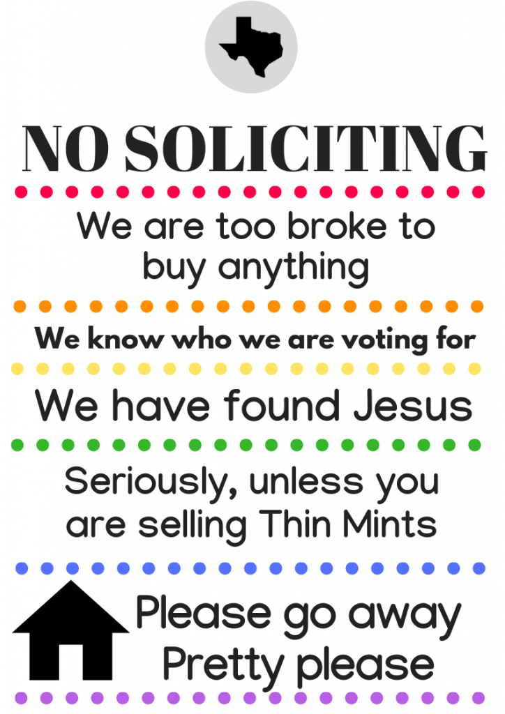 No soliciting